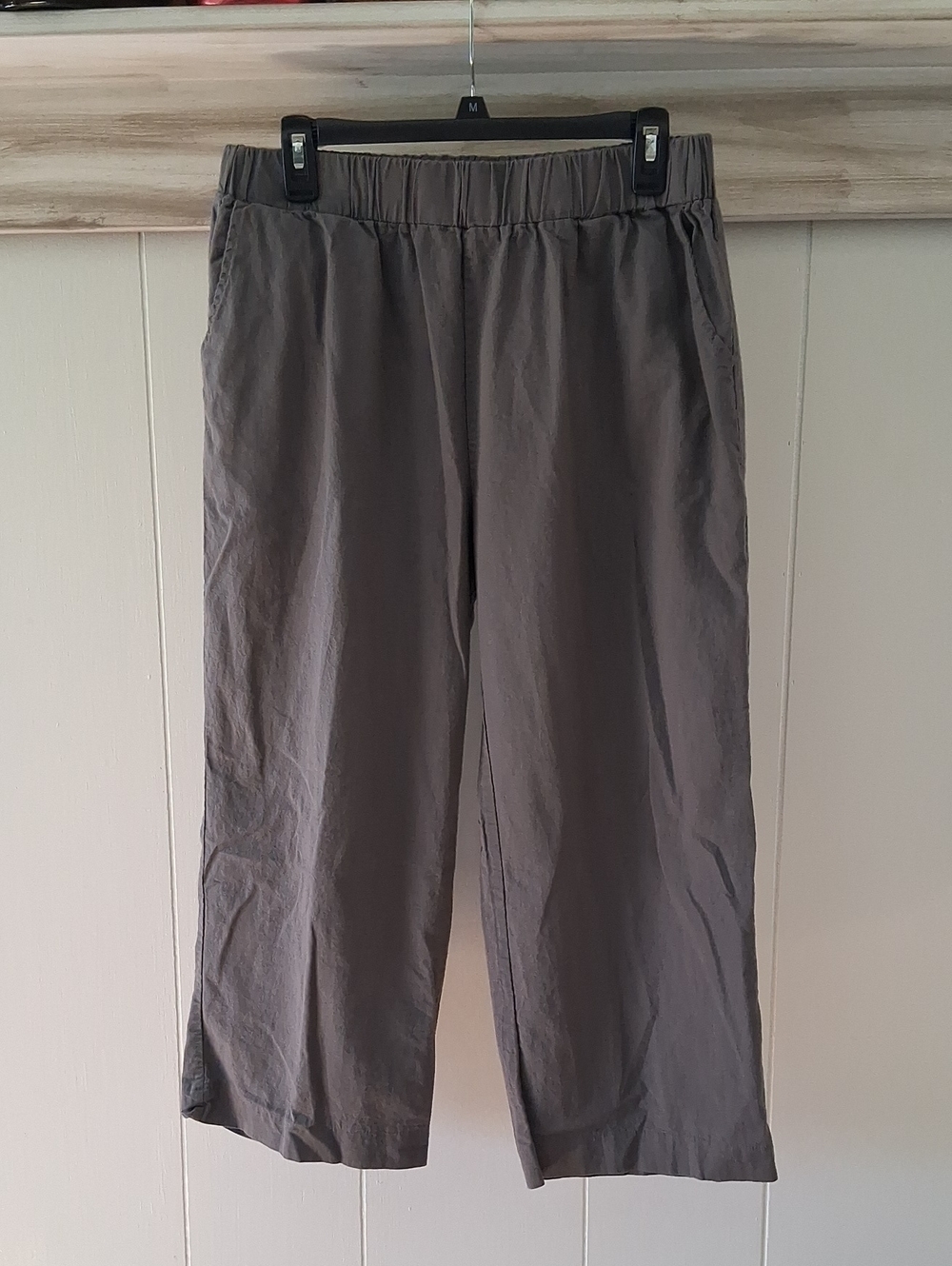 Wide Leg Cotton Linen Pants Juniors 2XL Gray